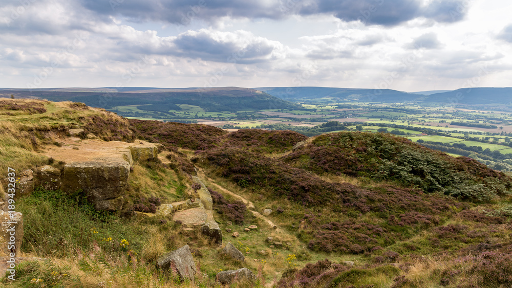 View from Captain Cook's Monument, near Great Ayton across the North York Moors, North Yorkshire, UK