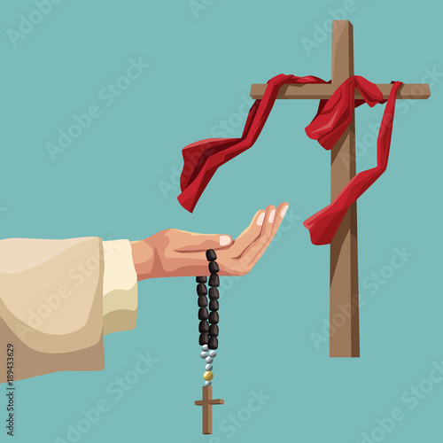 Holy week catholic tradition icon vector illustration graphic design