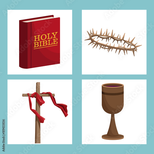 Holy week catholic tradition icon vector illustration graphic design