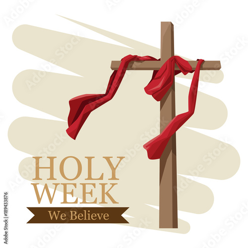 Holy week catholic tradition icon vector illustration graphic design