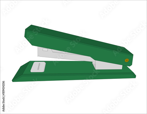 Vector isolated green stapler stationery icon