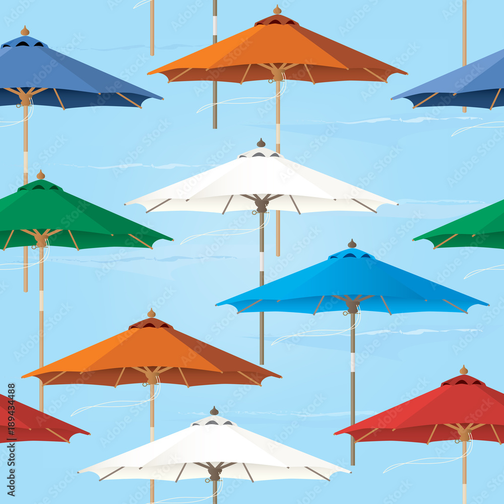 Seamless Market Umbrella Pattern Background