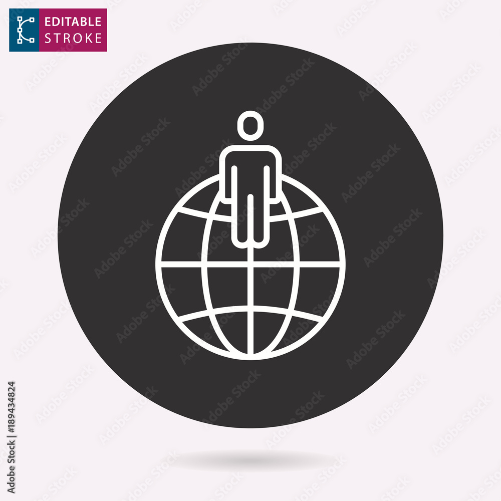 Globe line vector icon. Editable stroke. Globe line vector icon. Editable stroke.