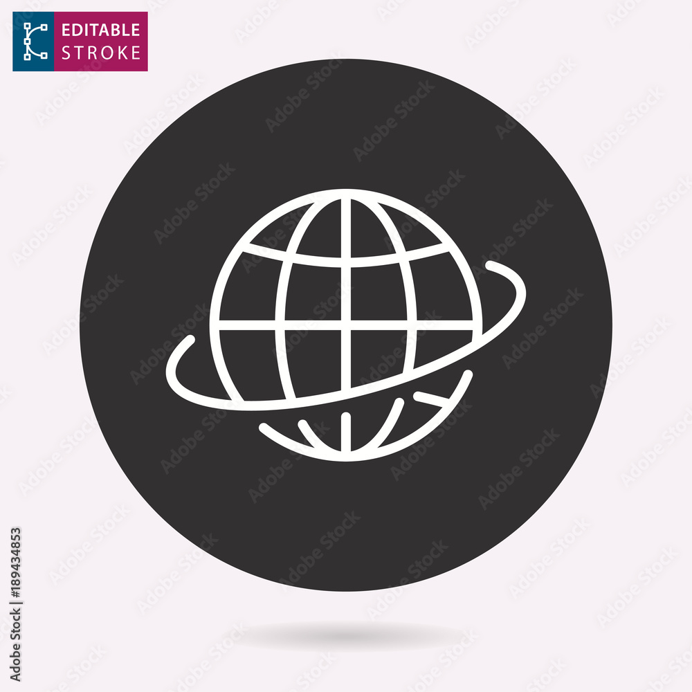 Globe line vector icon. Editable stroke. Globe line vector icon. Editable stroke.