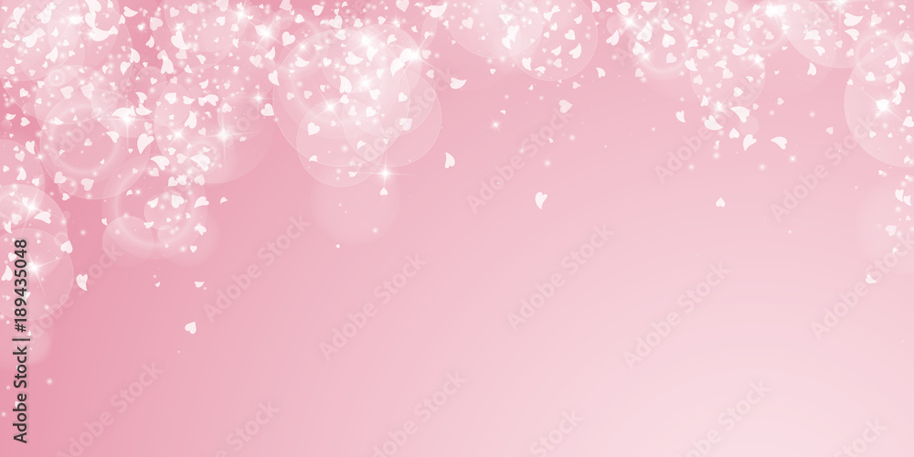 Falling hearts valentine background. Falling rain on pink background. Falling hearts valentines day overwhelming design. Vector illustration. Falling hearts valentine background. Falling rain on pink background. Falling hearts valentines day overwhelming design. Vector illustration.