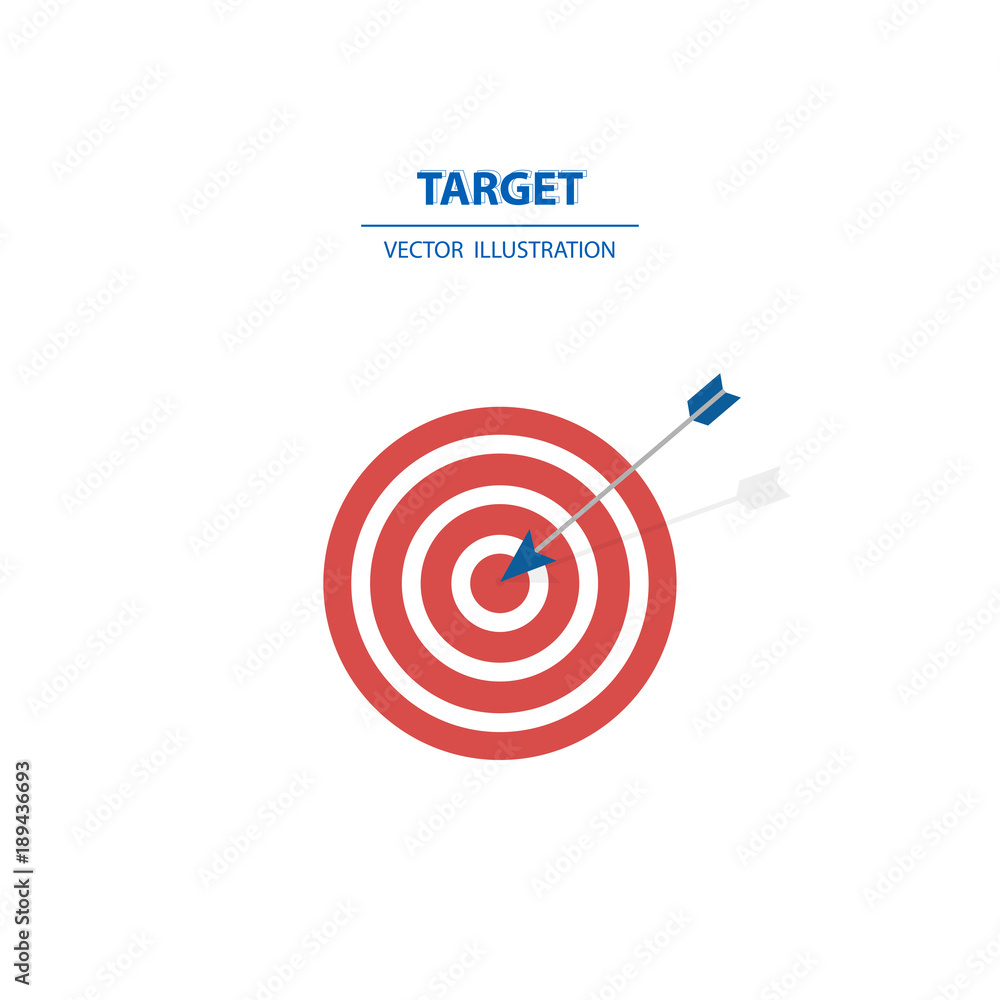 Win a target goal. Business concept of achievement, success and ambition. Vector illustration. Win a target goal. Business concept of achievement, success and ambition. Vector illustration.