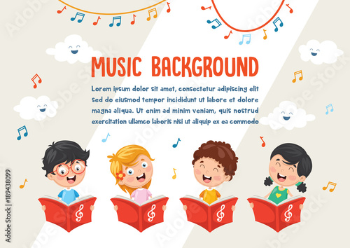 Vector Illustration Of Kids Choir