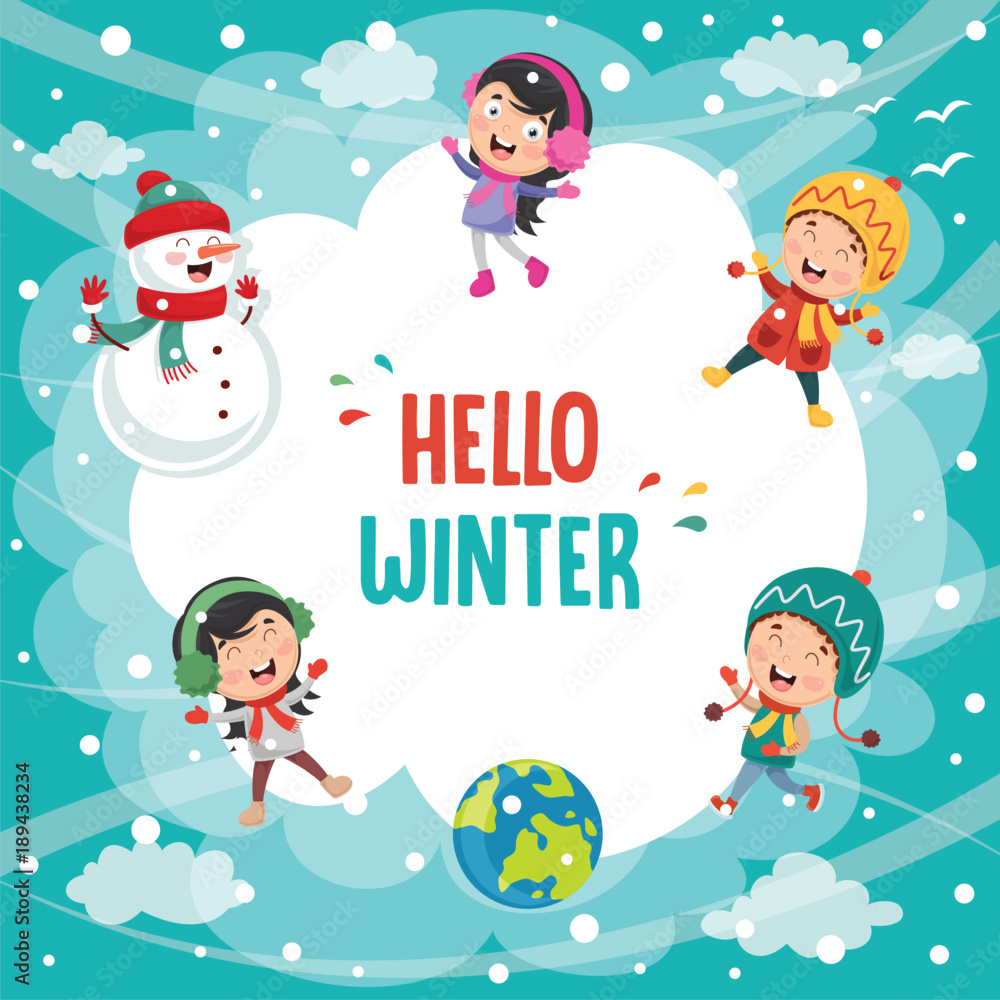 Vector Illustration Of Winter Scene Vector Illustration Of Winter Scene