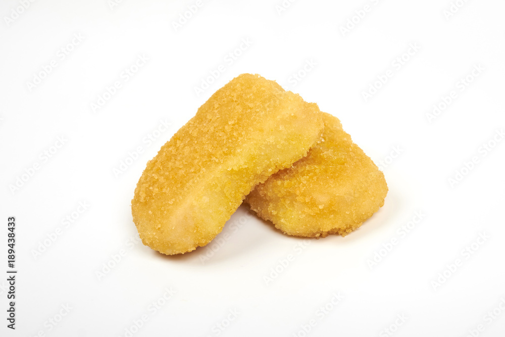 Chicken nuggets isolated on white background Chicken nuggets isolated on white background