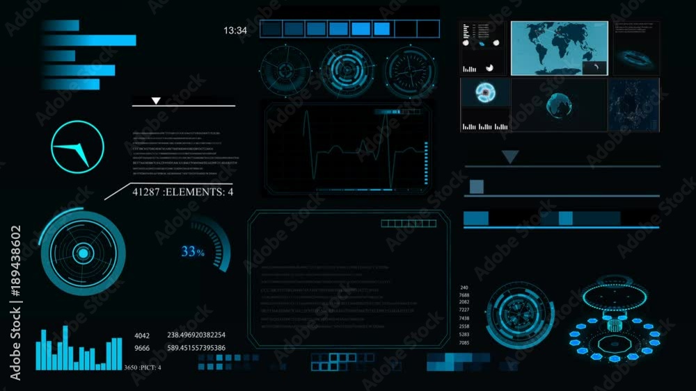 Future concept virtual touch user interface HUD with graphs, Infographic elements, hologram . Interactive screen Future concept virtual touch user interface HUD with graphs, Infographic elements, hologram . Interactive screen