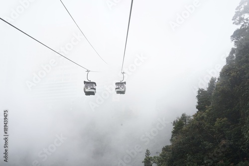 Cable Cars in Fog