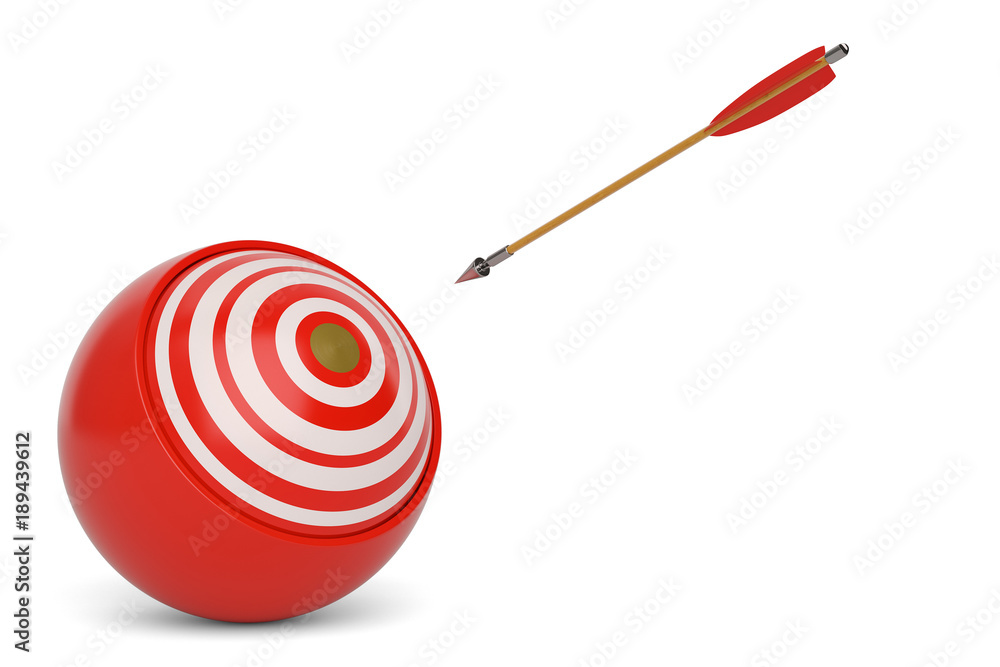 The round targets with arrow on white background 3D illustration. The round targets with arrow on white background 3D illustration.