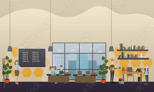 School concept vector illustration in flat style