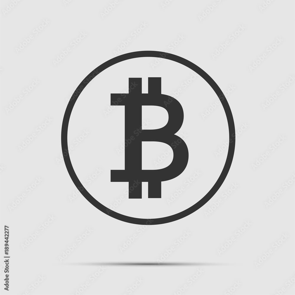 symbol coin bitcoin black icon on white background. symbol coin bitcoin black icon on white background.