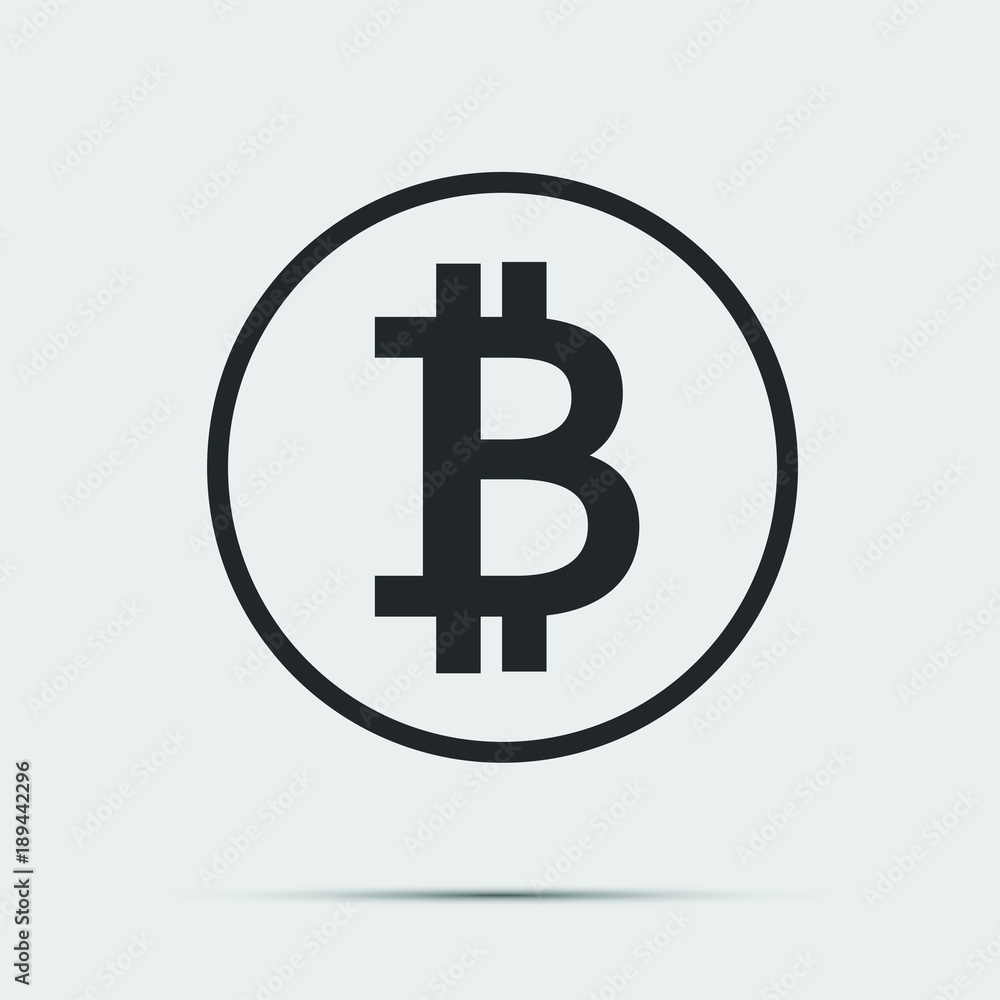 symbol coin bitcoin black icon on white background.vector illustration symbol coin bitcoin black icon on white background.vector illustration