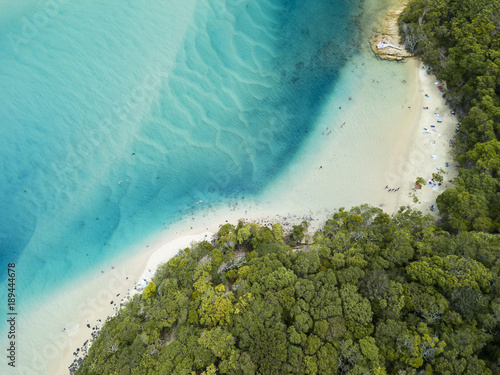 Aerial photographs of the Tallebudgera Creek inlet with Burleigh Heads to the right of frame. Gold Coast, Queensland, Australia. © beau