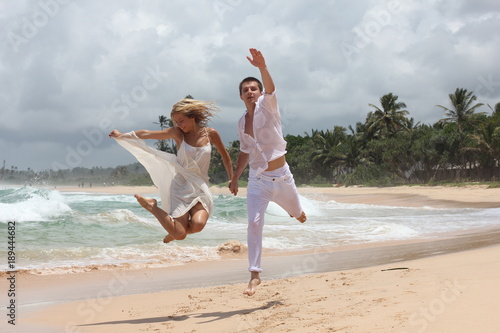 honeymoon.couple on the beach. family vacation