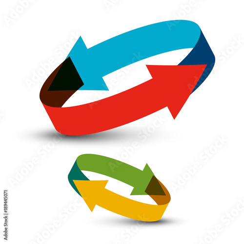 Circle Arrows. Double Vector Arrow.