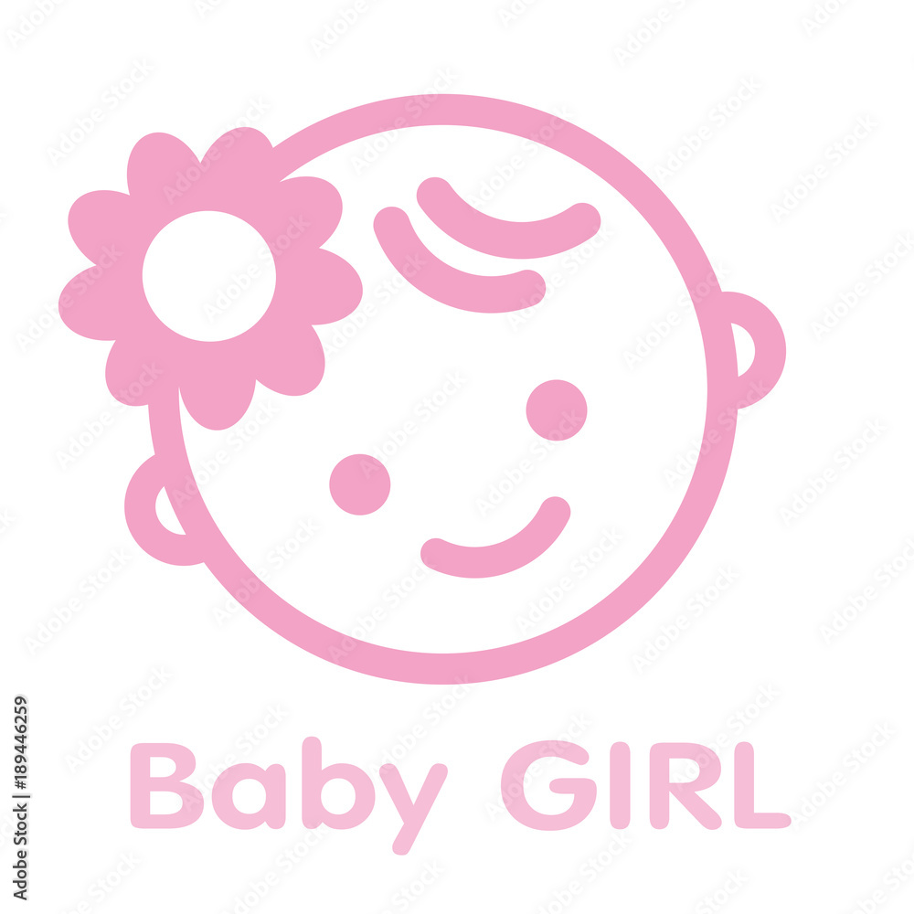 baby girl face icon symbol isolated background baby girl face icon symbol isolated background
