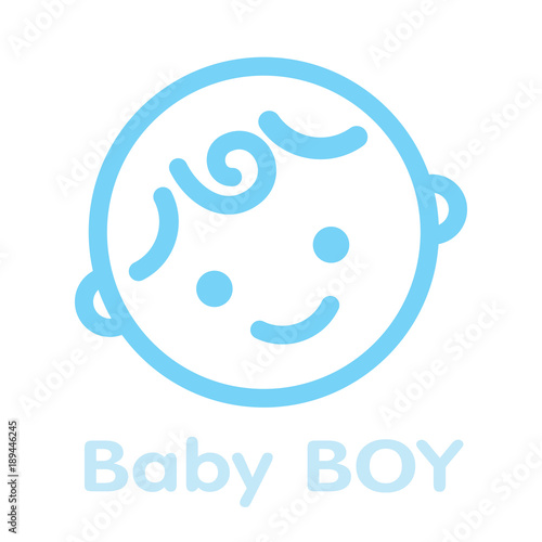 baby boy face icon symbol isolated background