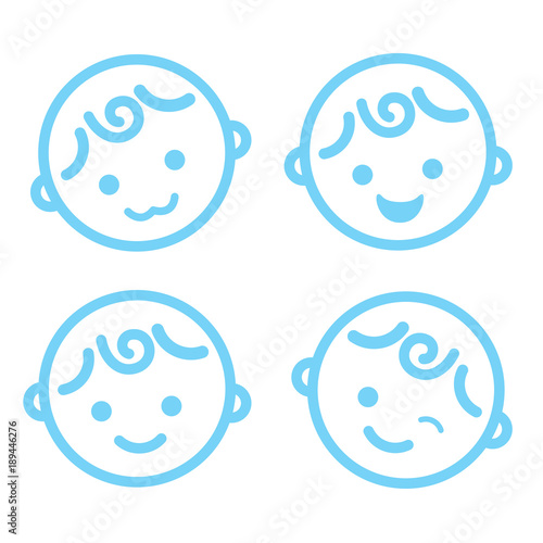 baby boy face icon symbol isolated background