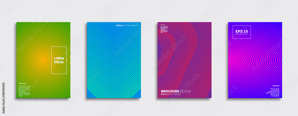 Fototapeta premium Vector cover designs. Future Poster template. Smartphone modern background set.