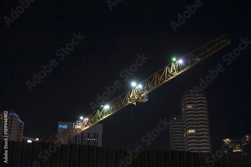 Construction Crane at Night 