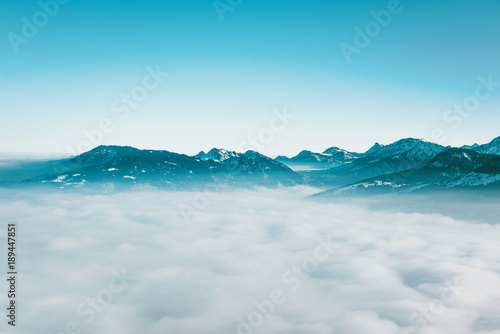 Minimalist cloudy atmospheric landscape