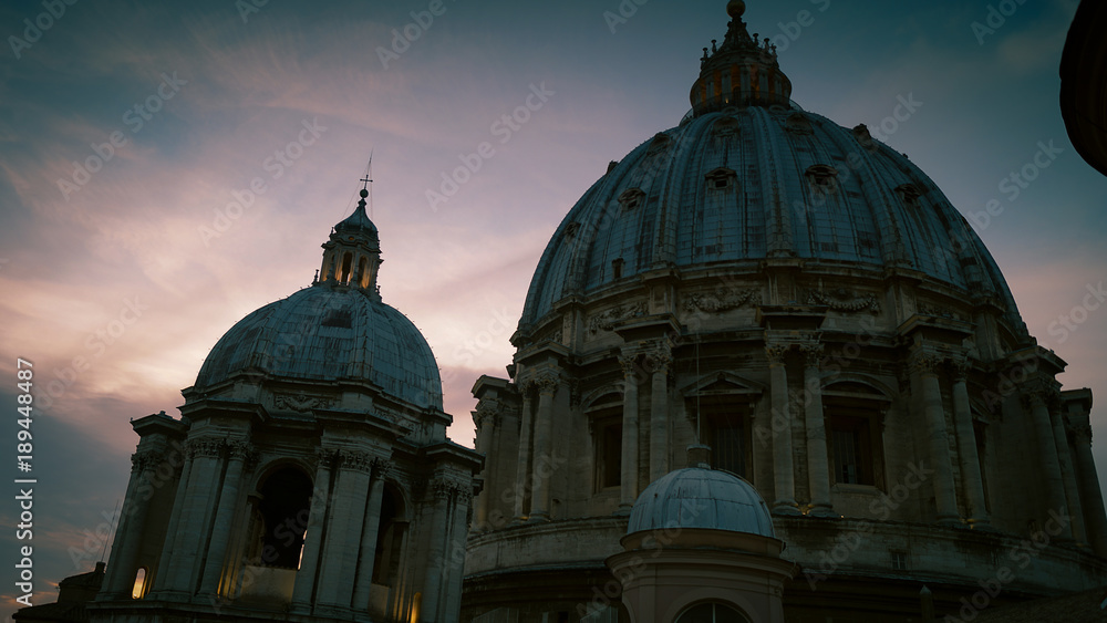 The view dome of St Peter Basilica , Rome, Vatican, Italy.