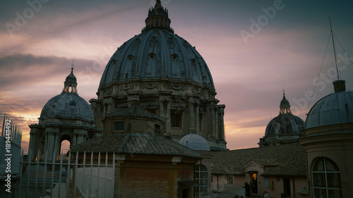 The view dome of St Peter Basilica , Rome, Vatican, Italy.