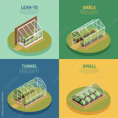 Greenhouse Hothouse Conservatory Isometric Set