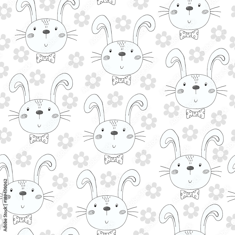 Seamless pattern with cute little bunny. vector illustration Seamless pattern with cute little bunny. vector illustration