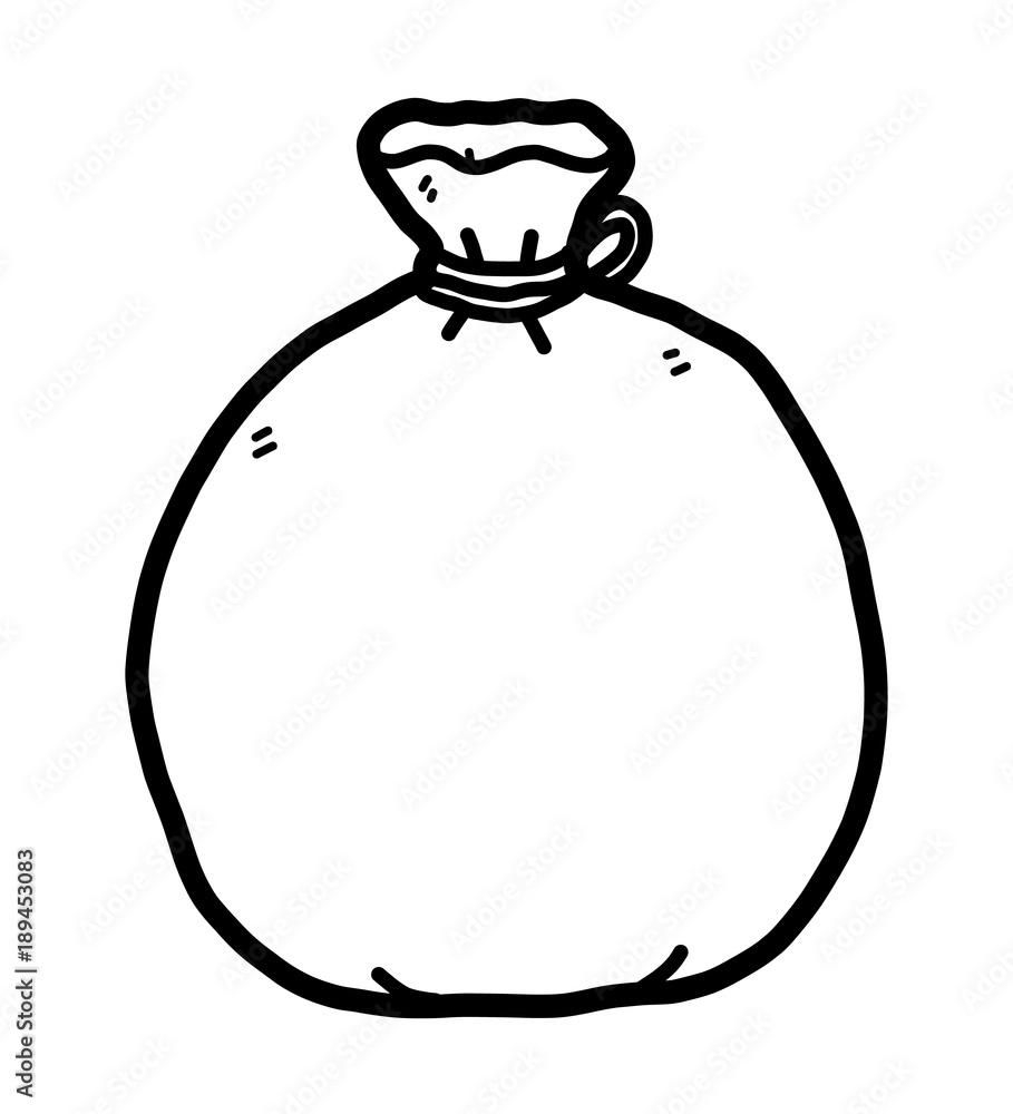 garbage bag / cartoon vector and illustration, black and white, hand drawn, sketch style, isolated on white background. garbage bag / cartoon vector and illustration, black and white, hand drawn, sketch style, isolated on white background.