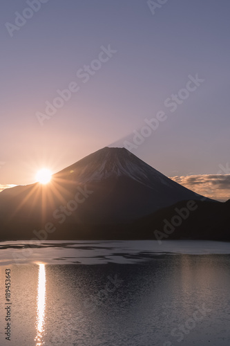 Mt.Fuji at Motosu lake in sunrise