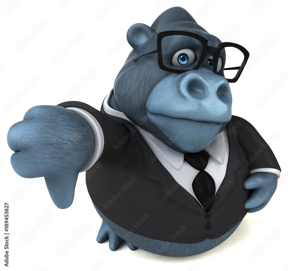 Naklejka premium Fun gorilla - 3D Illustration