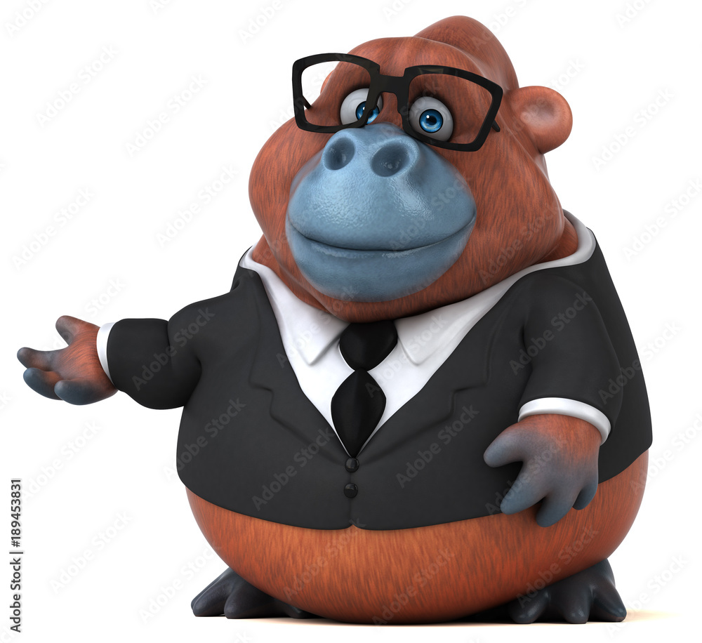 Naklejka premium Fun orang-outan - 3D Illustration