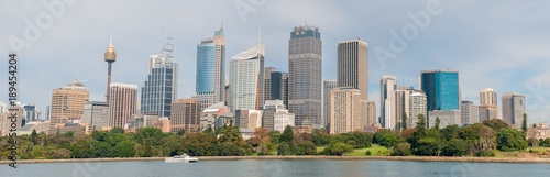Panoramic view cityscape of Sydney with royal botanic garden in front, Australia.