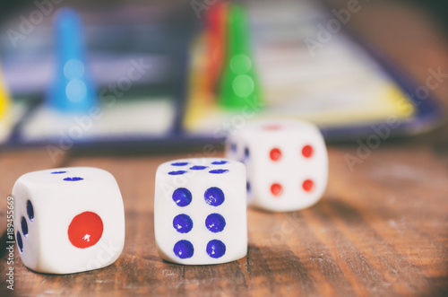 Board game with dice