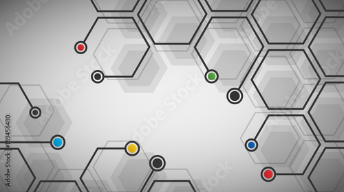 Digital futuristic hexagonal cells background