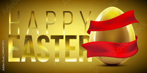 golden egg with Easter greeting