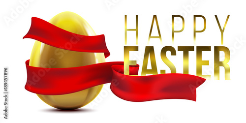 golden egg with Easter greeting