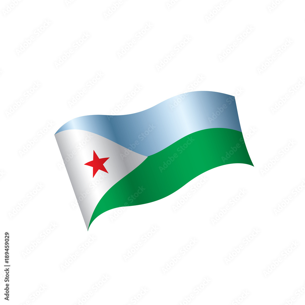 Djibouti flag, vector illustration Djibouti flag, vector illustration