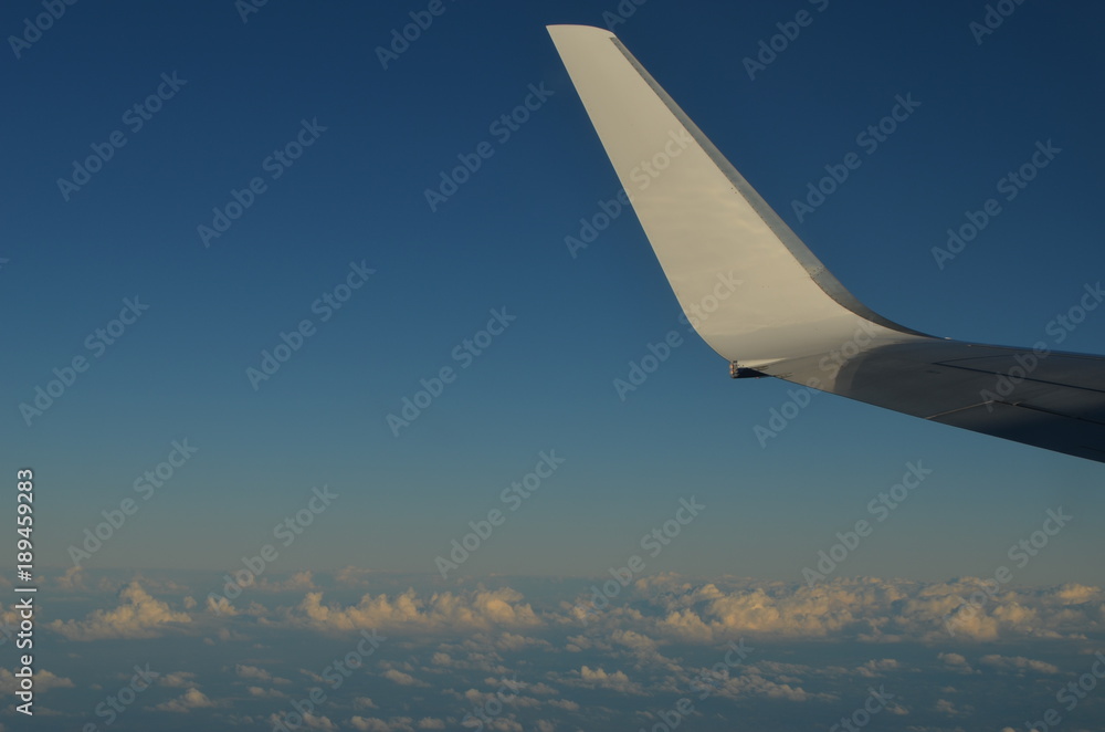 Obraz premium Traveling by plane aerial view