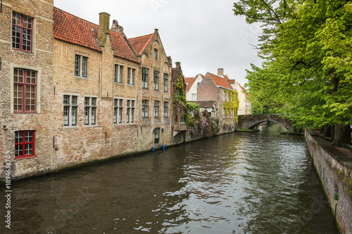 Canal at the medieval city of Brugge Belgium.