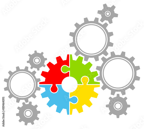 Gears Puzzle Grey/Color