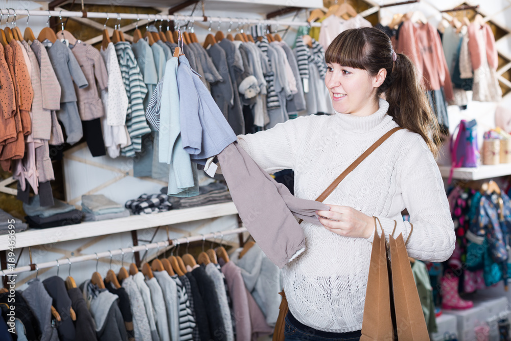  Mother enjoys shopping for newborn