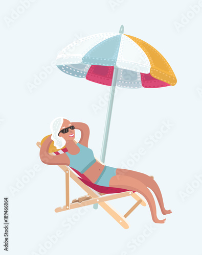 Mature woman relaxing, sitting in sun chairs and books in their hands