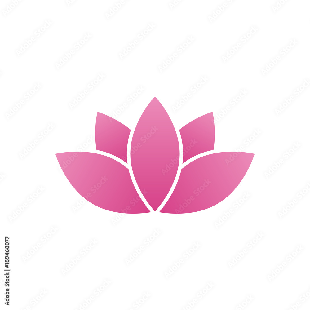 Lotus flower abstract logo, water lily silhouette 
