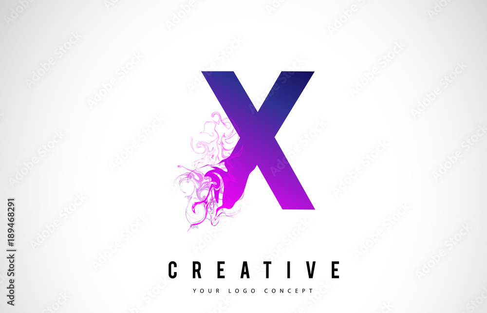 X Purple Letter Logo Design with Liquid Effect Flowing X Purple Letter Logo Design with Liquid Effect Flowing