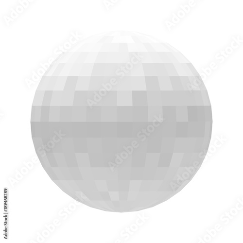 Disco ball icon isolated on white background. Vector grey mosaic sphere.